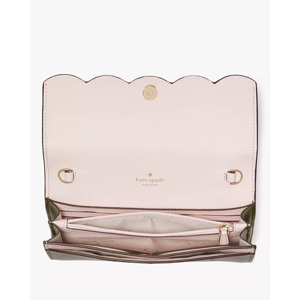 S Kate Spade Gemma Army Green Leather Chain Crossbody Bag WLR00552 Purse NWT$249 - Picture 4 of 5